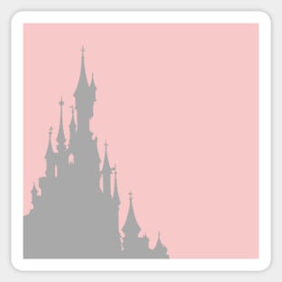 Magic Castle Silhouette Paris Millennial Pink Grey 2 Sticker